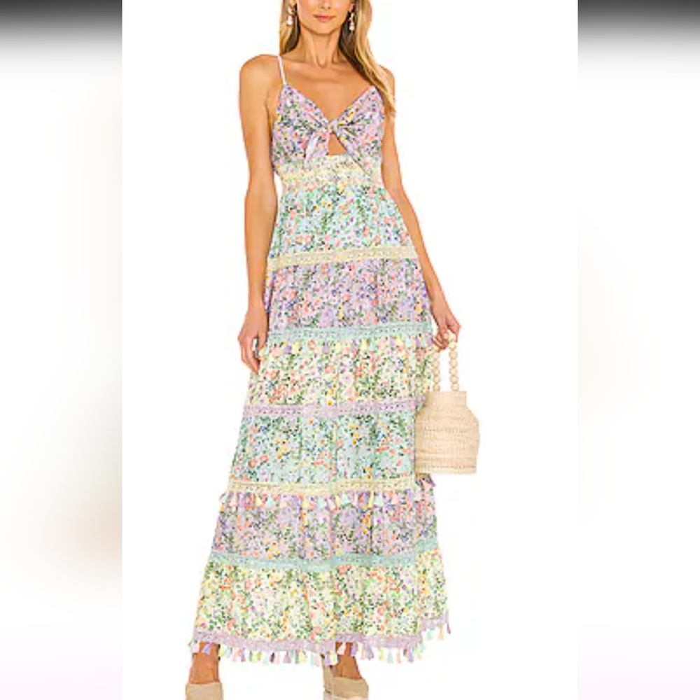 NWT ALICE+OLIVIA  Pastel Floral Maxi Dress
